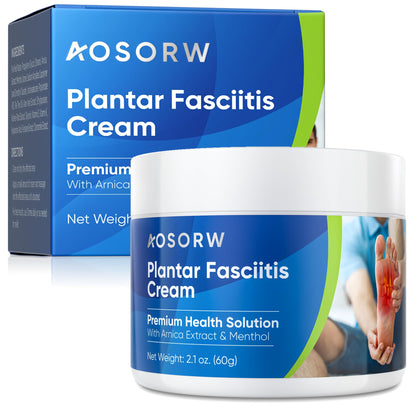 AOSORW Plantar Fasciitis Relief Cream - Natural Herbal Formula for Foot, Heel Spur, Ankle, Leg & Hand Discomfort - Premium Health Care Products - 60g (Pack of 1) - Maple Wellness Supplements