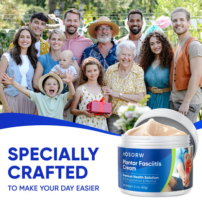 AOSORW Plantar Fasciitis Relief Cream - Natural Herbal Formula for Foot, Heel Spur, Ankle, Leg & Hand Discomfort - Premium Health Care Products - 60g (Pack of 1) - Maple Wellness Supplements