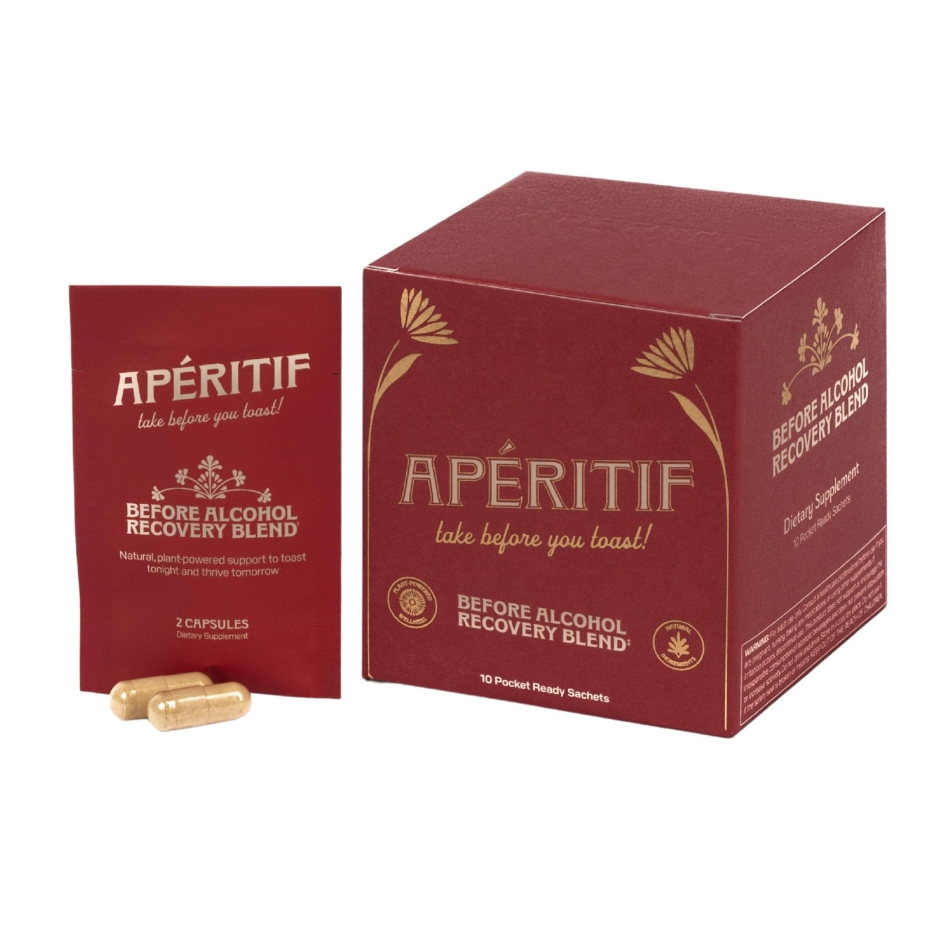 Apéritif Before Alcohol Recovery Supplement - DHM (Dihydromyricetin), Milk Thistle, Turmeric & B Vitamins - Hydration & Liver Support for Morning Clarity - Maple Wellness Supplements