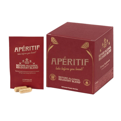 Apéritif Before Alcohol Recovery Supplement - DHM (Dihydromyricetin), Milk Thistle, Turmeric & B Vitamins - Hydration & Liver Support for Morning Clarity - Maple Wellness Supplements