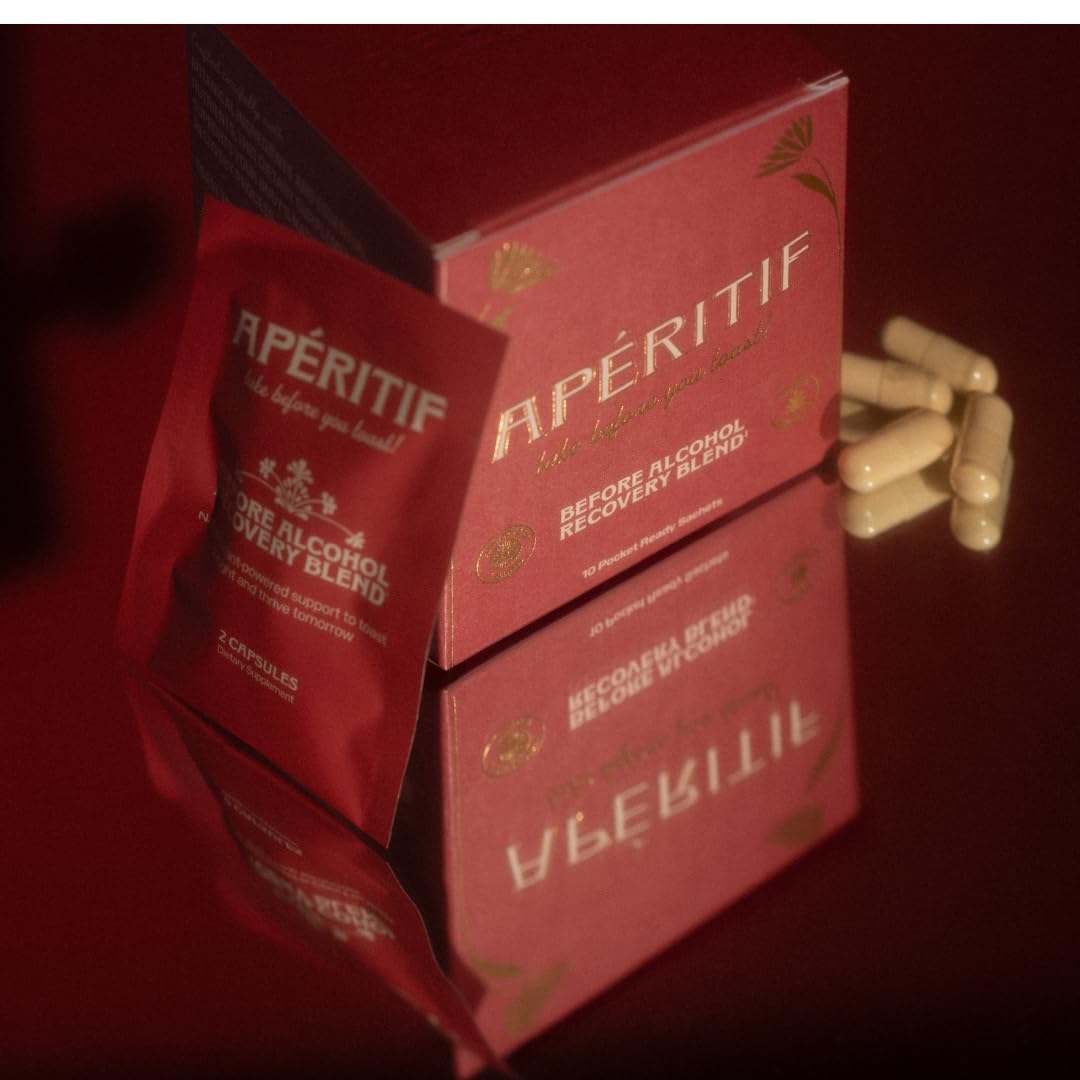 Apéritif Before Alcohol Recovery Supplement - DHM (Dihydromyricetin), Milk Thistle, Turmeric & B Vitamins - Hydration & Liver Support for Morning Clarity - Maple Wellness Supplements
