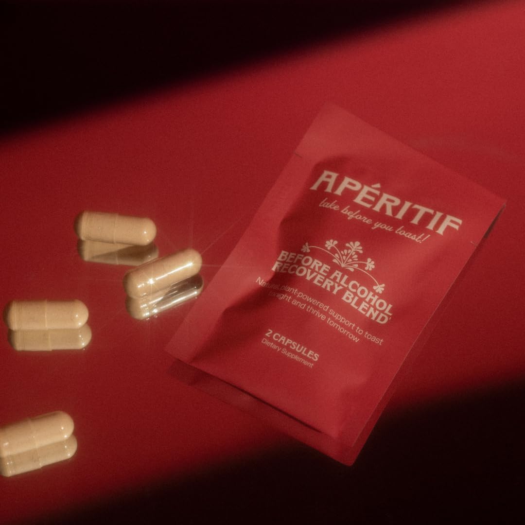 Apéritif Before Alcohol Recovery Supplement - DHM (Dihydromyricetin), Milk Thistle, Turmeric & B Vitamins - Hydration & Liver Support for Morning Clarity - Maple Wellness Supplements