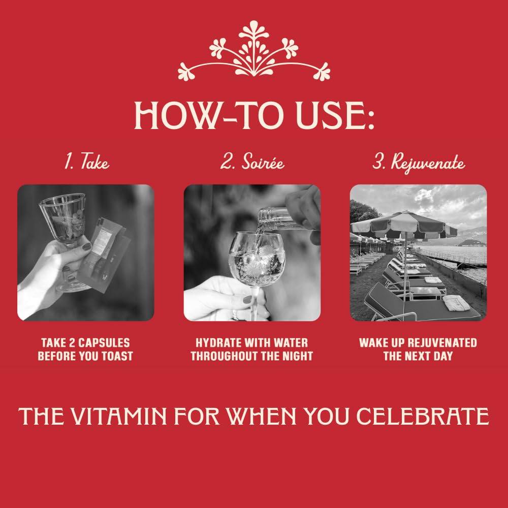 Apéritif Before Alcohol Recovery Supplement - DHM (Dihydromyricetin), Milk Thistle, Turmeric & B Vitamins - Hydration & Liver Support for Morning Clarity - Maple Wellness Supplements