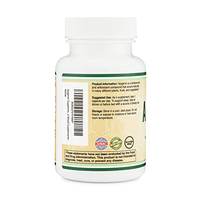 Apigenin Supplement - 50mg per Capsule, 120 Count (Powerful Bioflavonoid Found - Maple Wellness Supplements
