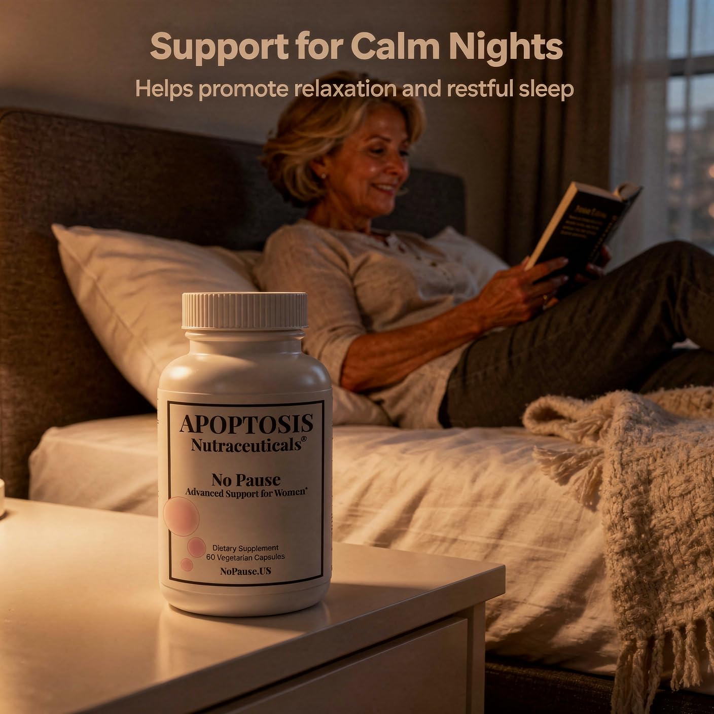 Apoptosis Menopause Supplement for Women – Supports Hot Flash Relief, Mood Balance, Energy & Vitality – with L-Arginine – 60 Capsules – Made in USA - Maple Wellness Supplements