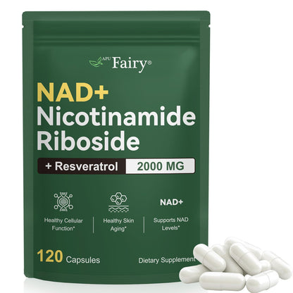 APU.FAIRY NAD Supplement,NAD Nicotinamide Riboside,Extra Strength NAD Alternative Liposomal,Boost NAD & Resveratrol + for Women & Men,Energy Anti-Aging,Cell Regeneration,120 Capsules sack-120 - Maple Wellness Supplements