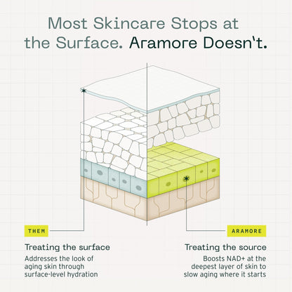Aramore NAD+ Cell Energizing Skin Care Treatment with Proprietary NAD+ Precursor Complex, Clinically Proven to Target 12 Signs of Aging - 15ml - Maple Wellness Supplements