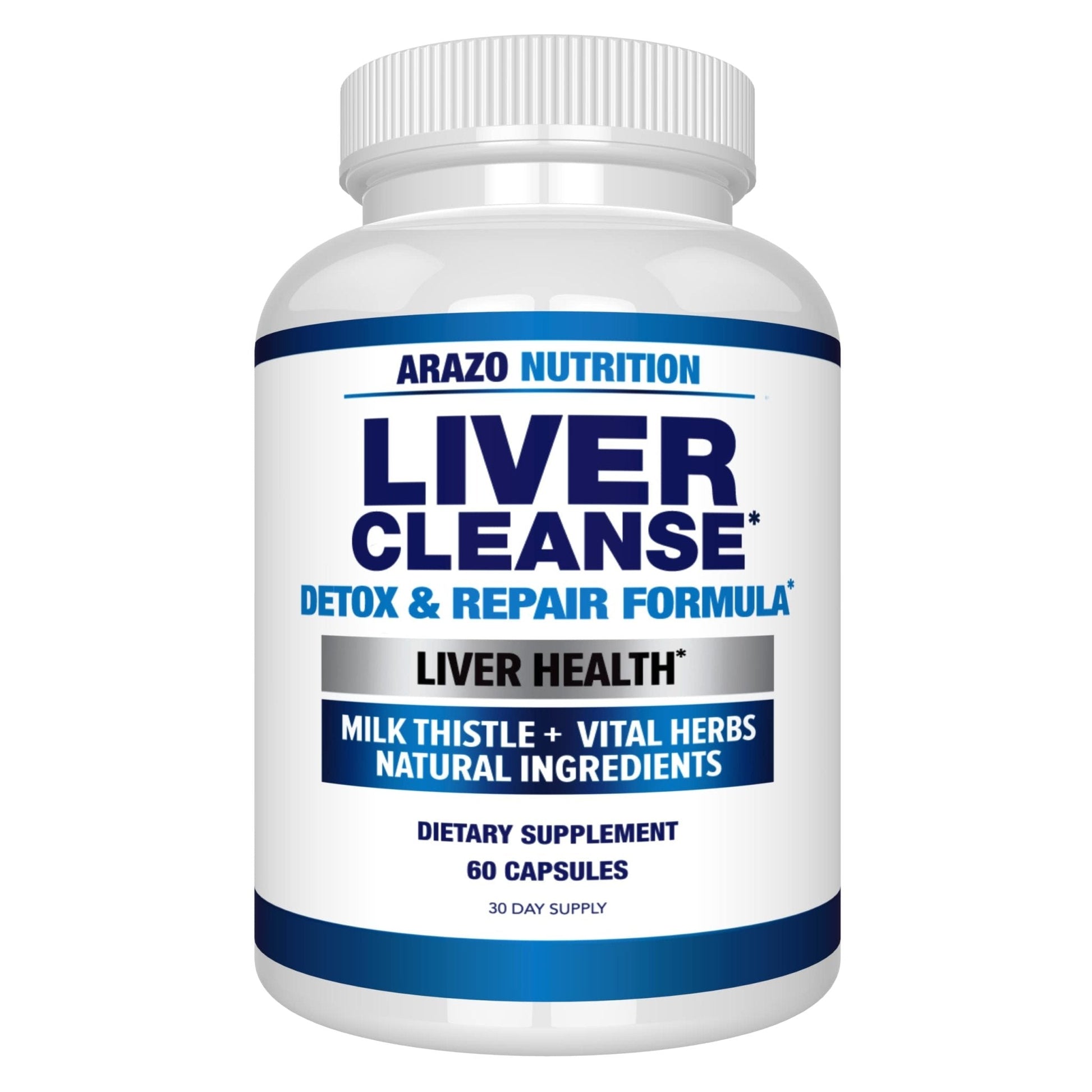 Arazo Nutrition Liver Cleanse Detox & Repair Formula – Milk Thistle Herbal Support Supplement: Silymarin, Beet - Maple Wellness Supplements