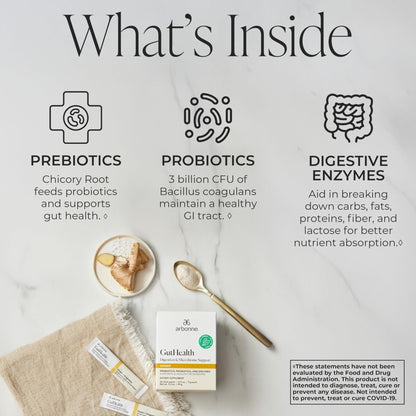 Arbonne Gut Health Digestion Support - Microbiome Prebiotic and Probiotic Drink Mix, Probiotic Powder and Prebiotic Powder - Maple Wellness Supplements
