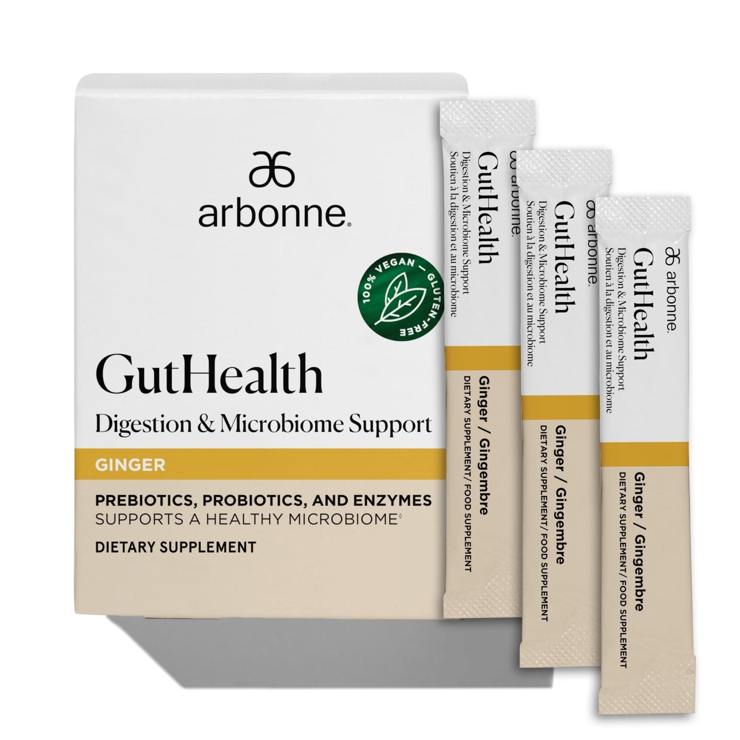 Arbonne Gut Health Digestion Support - Microbiome Prebiotic and Probiotic Drink Mix, Probiotic Powder and Prebiotic Powder - Maple Wellness Supplements