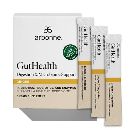 Arbonne Gut Health Digestion Support - Microbiome Prebiotic and Probiotic Drink Mix, Probiotic Powder and Prebiotic Powder - Maple Wellness Supplements