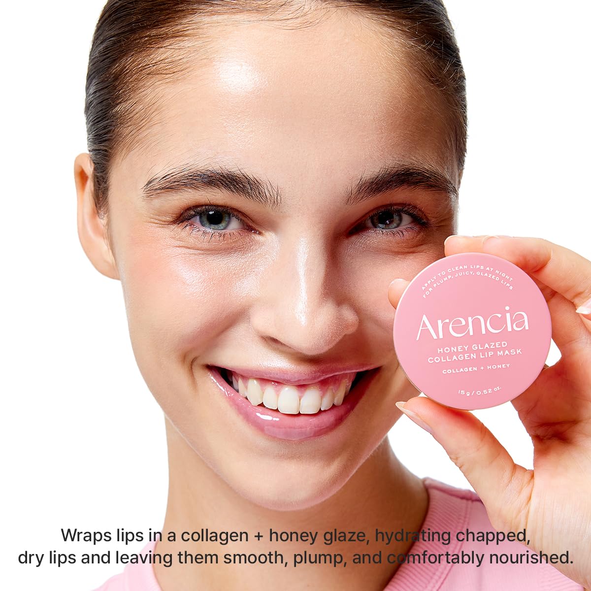 Arencia Honey Glazed Collagen Lip Mask, Overnight Lip Treatment with Collagen and Honey, 0.52 oz - Maple Wellness Supplements