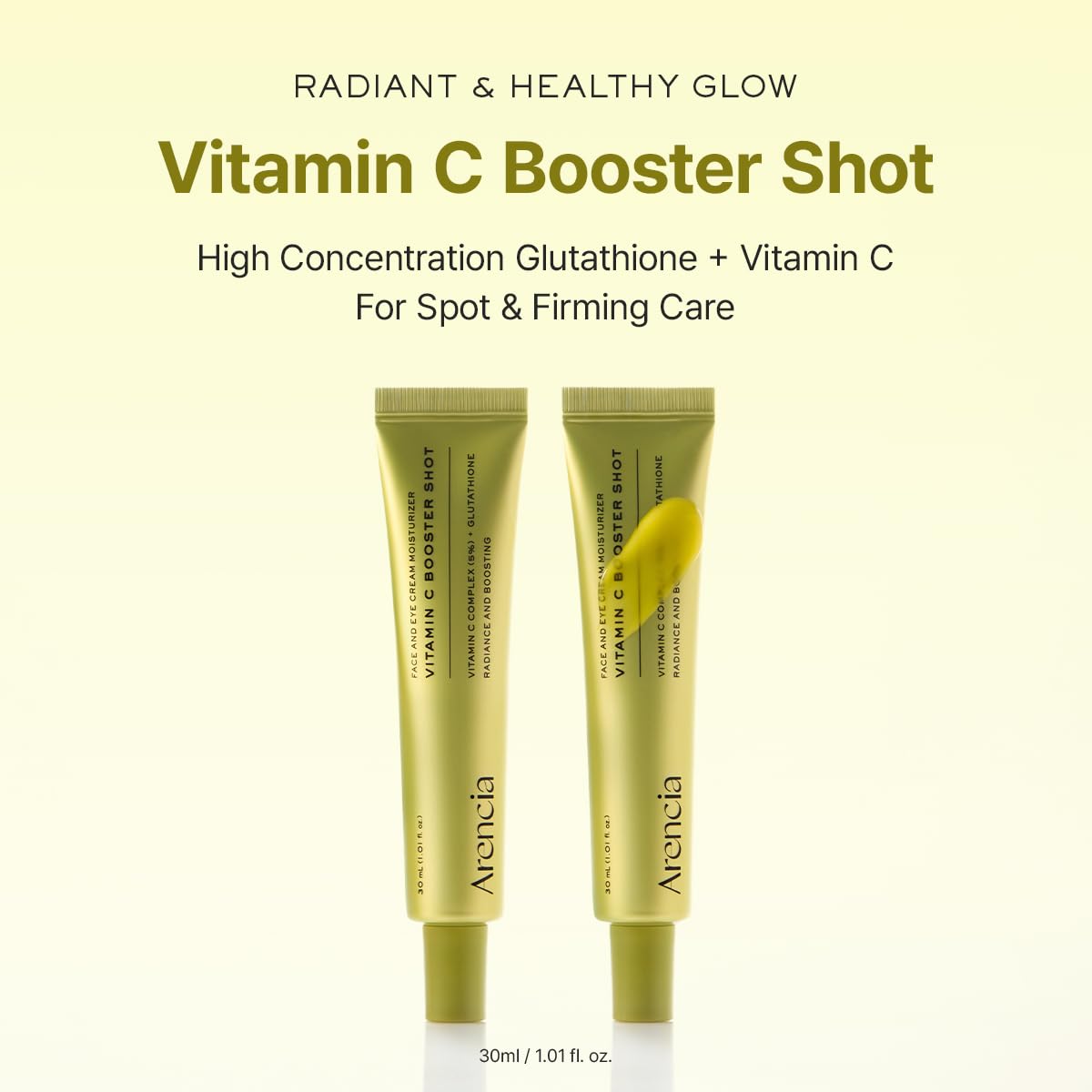 Arencia Vitamin C Booster Shot Serum with Glutathione, Niacinamide and Vitamin E for Dark Spot Care, Fine Lines & Wrinkles - Maple Wellness Supplements