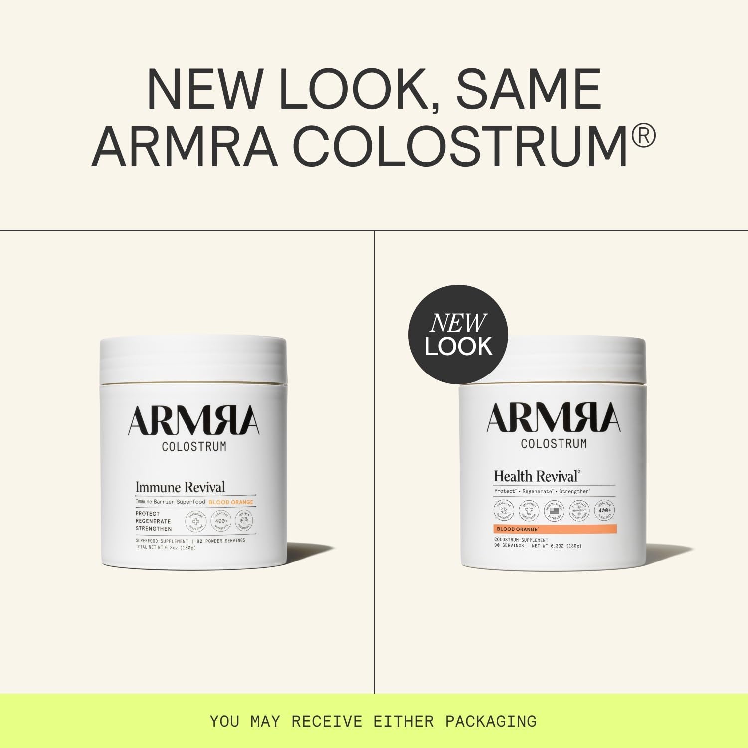 ARMRA Colostrum Powder | Blood Orange | Gut Health & Bloating | Skin & Hair | Immunity | Keto, Gluten & Fat-Free | 90 Servings - Maple Wellness Supplements