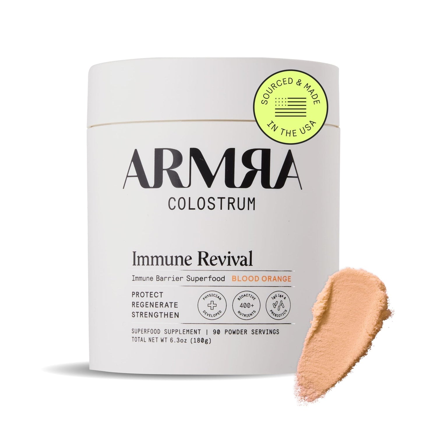 ARMRA Colostrum Powder | Blood Orange | Gut Health & Bloating | Skin & Hair | Immunity | Keto, Gluten & Fat-Free | 90 Servings - Maple Wellness Supplements
