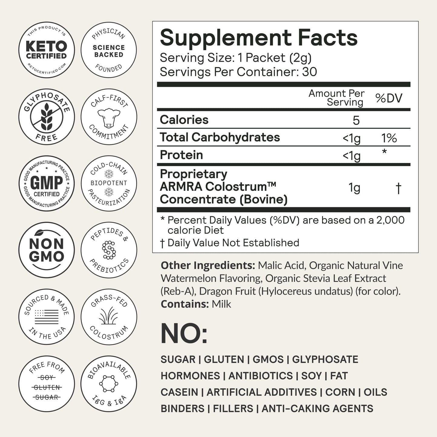 ARMRA Colostrum™ Premium Powder, Grass Fed, Gut Health Bloating Immunity Skin & Hair, Contains 400+ Bioactive Nutrients (Blood Orange, Vine Watermelon, Unflavored Bundle | 180 Servings) - Maple Wellness Supplements