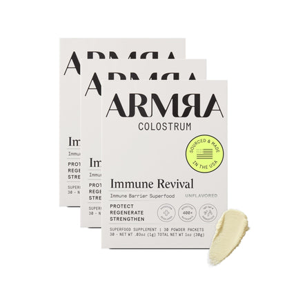 ARMRA Colostrum™ Premium Powder, Grass Fed, Gut Health Bloating Immunity Skin & Hair, Contains 400+ Bioactive Nutrients, Keto, Gluten & Fat Free (Unflavored Bundle | 90 Servings) - Maple Wellness Supplements