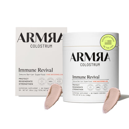 ARMRA Colostrum™ Premium Powder, Grass Fed, Gut Health Bloating Immunity Skin & Hair, Contains 400+ Bioactive Nutrients, Keto, Gluten & Fat Free (Vine Watermelon Bundle | 120 Servings) - Maple Wellness Supplements