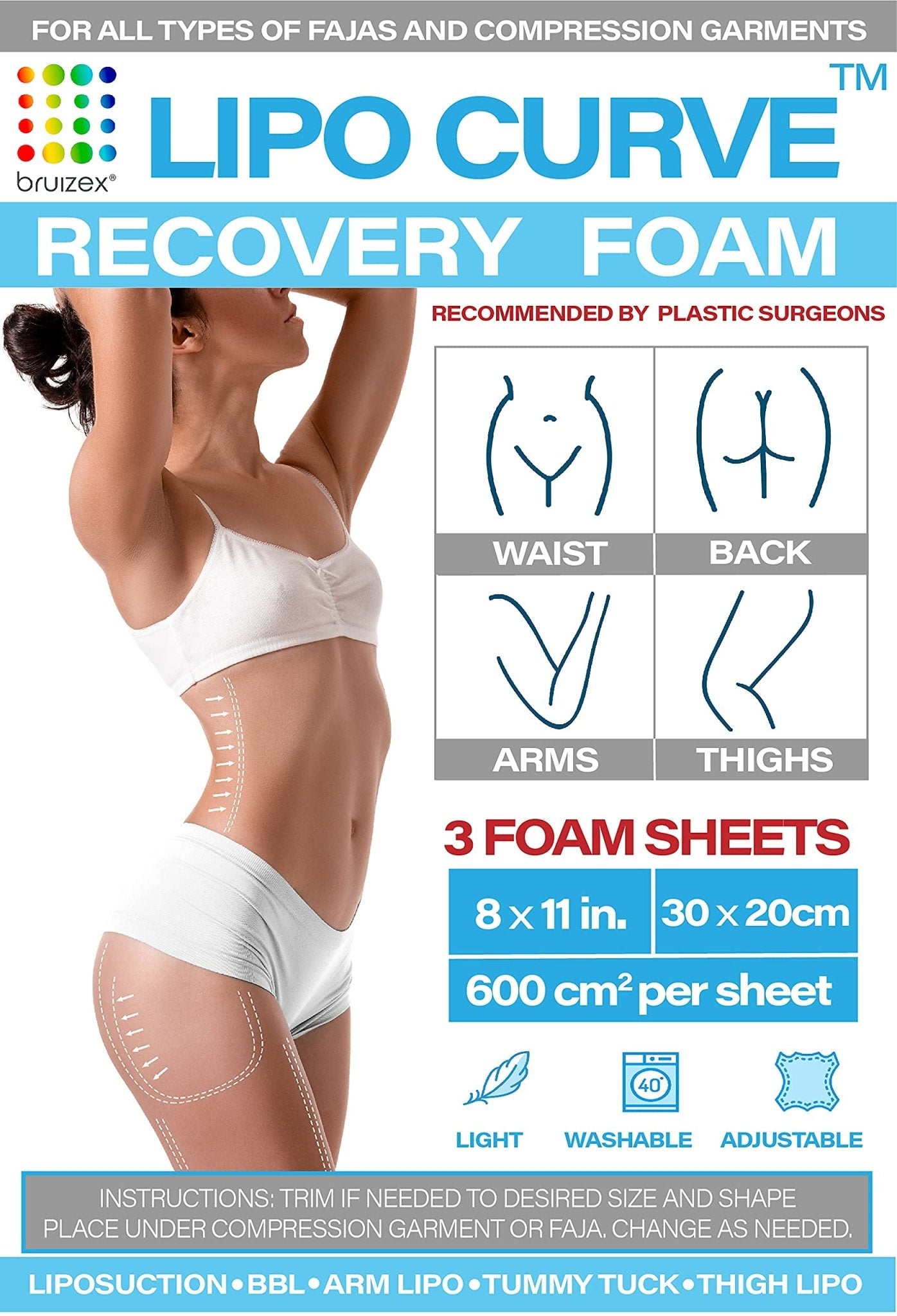 Arnica Montana Bruising & Swelling Cream & LipoCurve Foam Post Surgery Pads Bundle, for Liposuction Post Surgery Recovery & Lymphatic Drainage - Maple Wellness Supplements