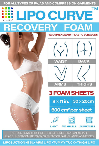 Arnica Montana Bruising & Swelling Cream & LipoCurve Foam Post Surgery Pads Bundle, for Liposuction Post Surgery Recovery & Lymphatic Drainage - Maple Wellness Supplements