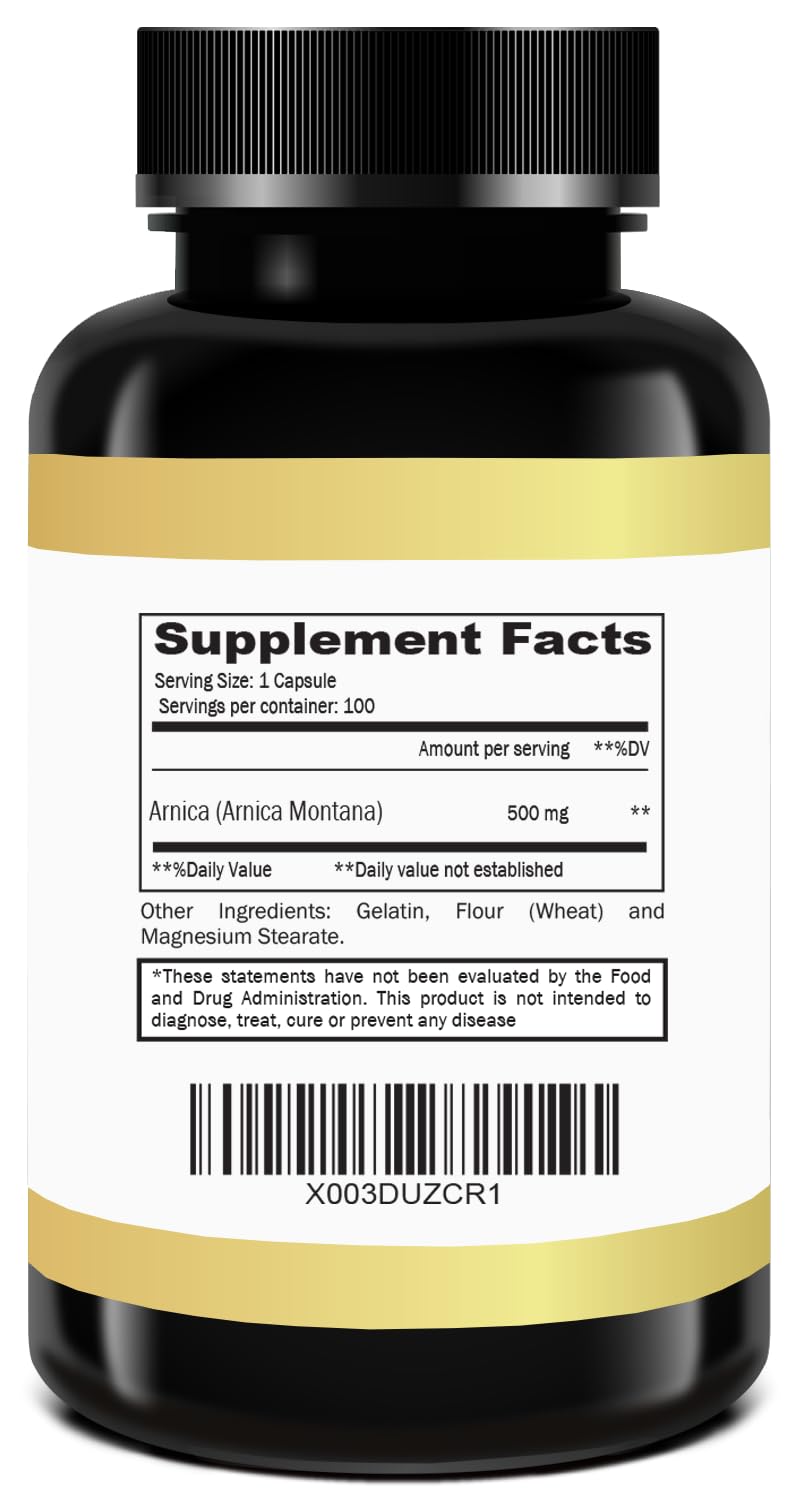 Arnica Montana Capsules 500mg 100 Capsules - Maple Wellness Supplements