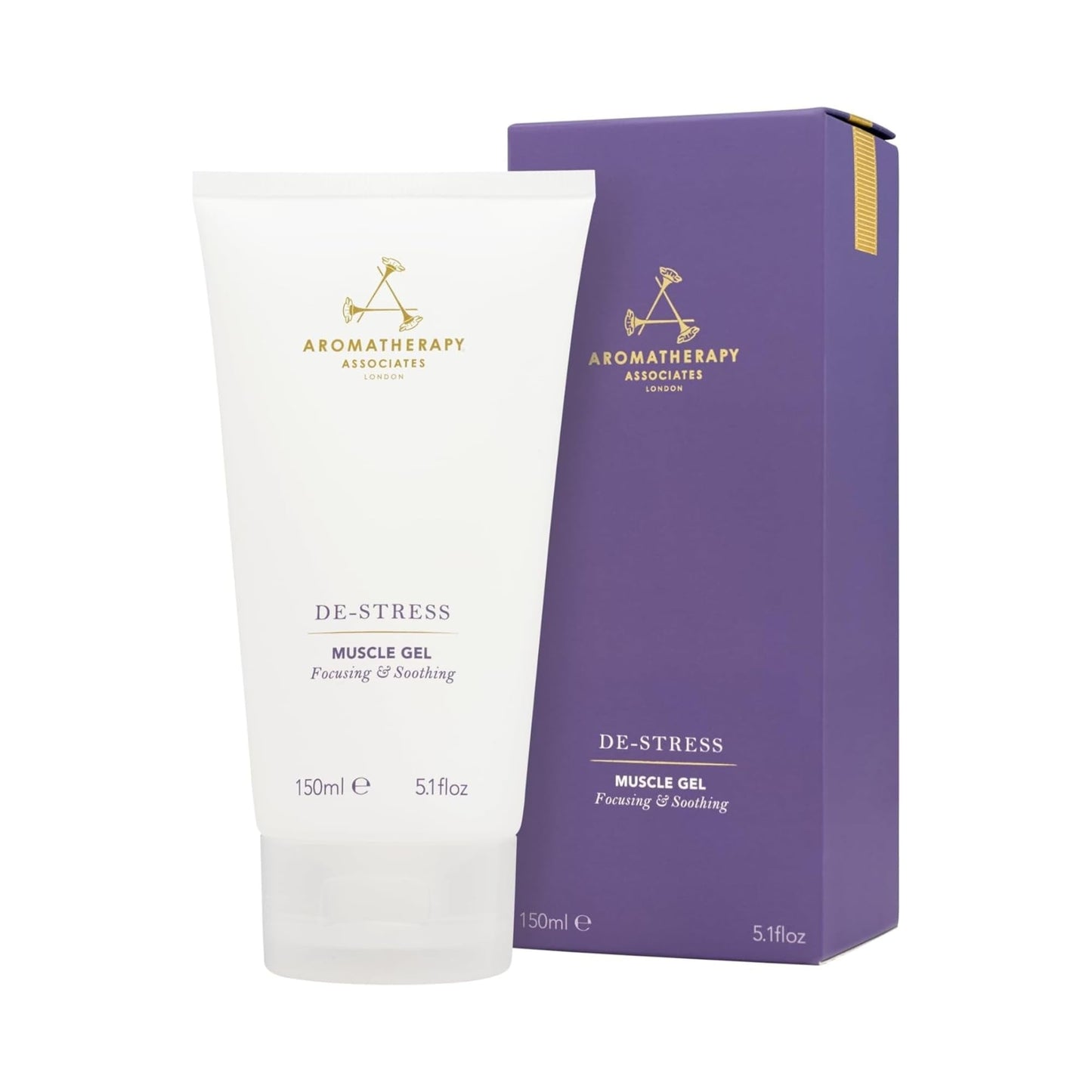 Aromatherapy Associates De-Stress Muscle Gel, Cooling & Warming Massage Gel with Ginger, Black Pepper & Rosemary Essential Oils for Daily Tension & Post-Activity Comfort, 5.07 oz - Maple Wellness Supplements