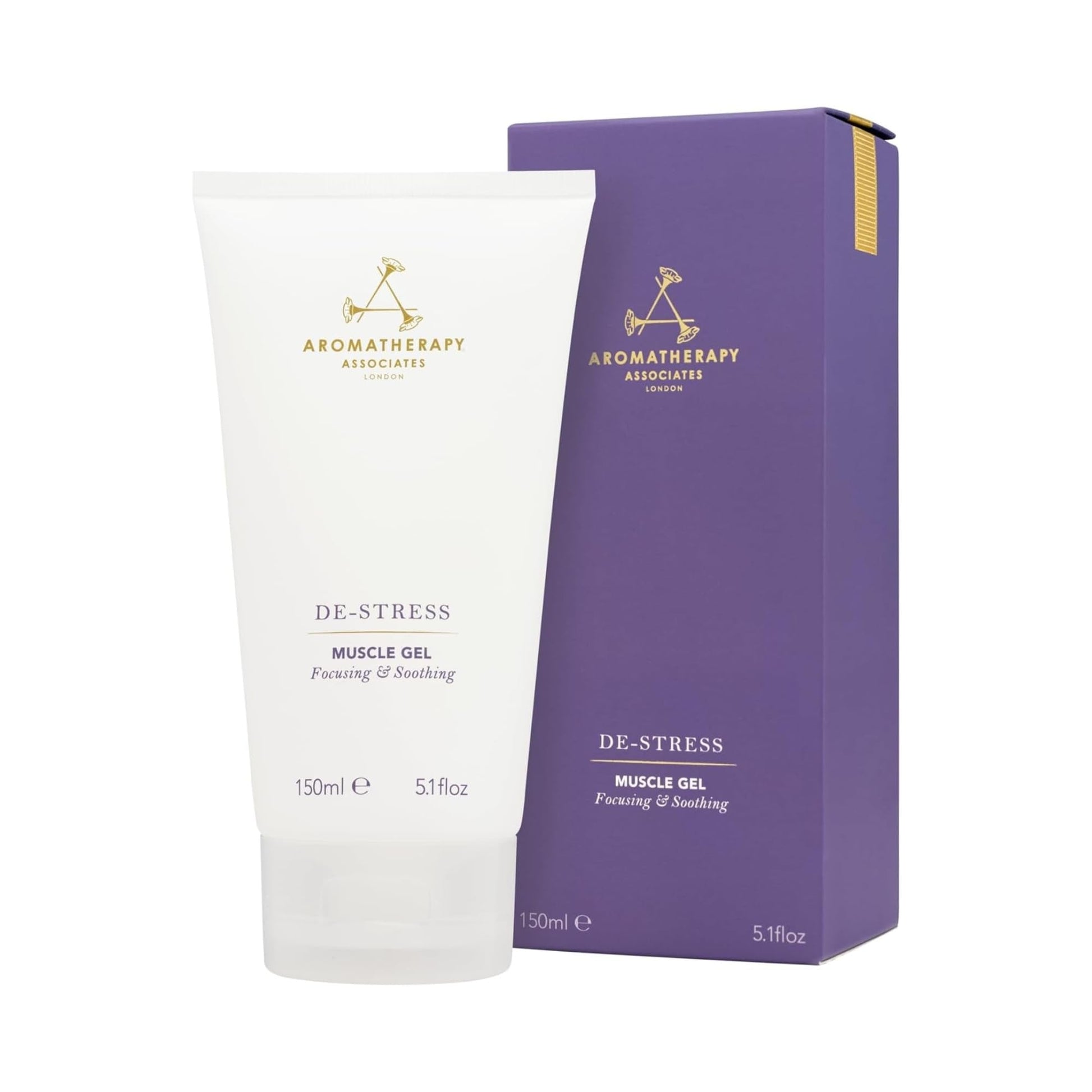 Aromatherapy Associates De-Stress Muscle Gel, Cooling & Warming Massage Gel with Ginger, Black Pepper & Rosemary Essential Oils for Daily Tension & Post-Activity Comfort, 5.07 oz - Maple Wellness Supplements