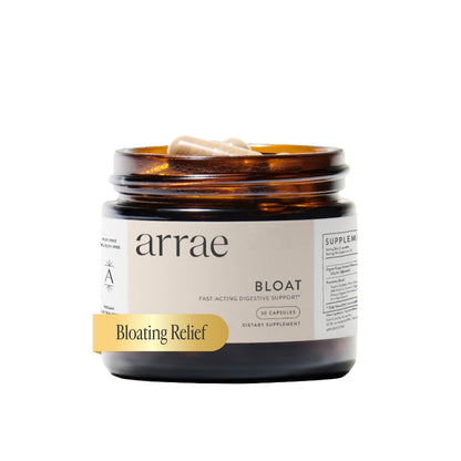 Arrae Fast-Acting Bloating Relief Digestive Enzymes, All Natural Bloat, Gas & Indigestion Relief Capsules (30 Count) - Maple Wellness Supplements