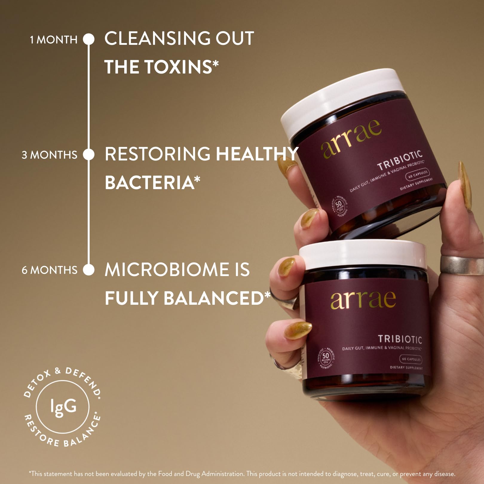 Arrae Tribiotic, Probiotics for Women, Support for Vaginal pH Balance, Gut, Immune, and Feminine Health, Prebiotics, - Maple Wellness Supplements