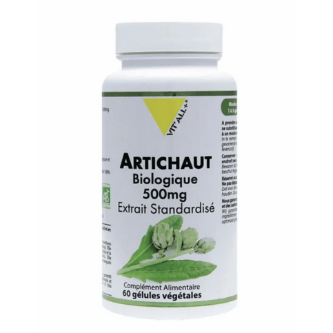 Artichaut 500 mg Bio 60 gélules VIT'ALL+ - Maple Wellness Supplements