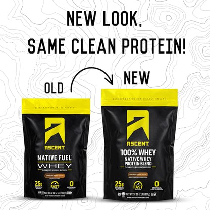 Ascent 100% Whey Protein Powder - Post Workout Whey Protein Isolate, Zero Artificial - Maple Wellness Supplements