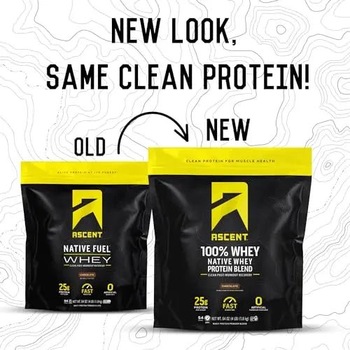 Ascent 100% Whey Protein Powder - Post Workout Whey Protein Isolate, Zero Artificial Flavors & Sweeteners - Maple Wellness Supplements