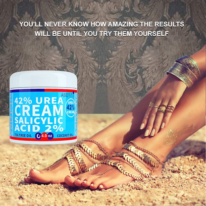 ASDToTio Urea Cream 42% - Premium Urea Foot Cream - With 2% Salicylic Acid, Tea Tree Oil, Shea Butter, Aloe Vera - For Feet, Hands, Heels, Elbows, Knees and More - 4 oz - Maple Wellness Supplements