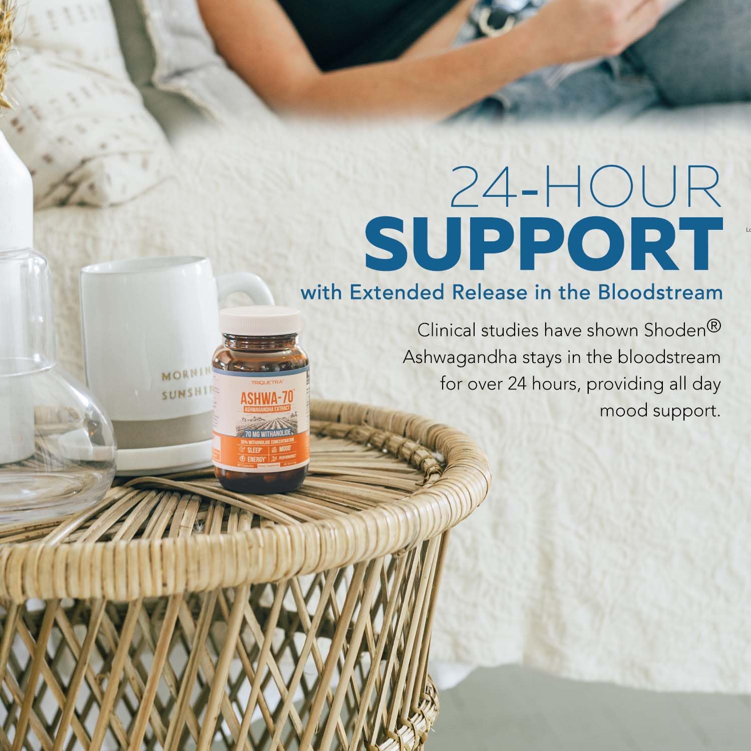 Ashwa-70®: Ashwagandha Extract - 35% Withanolides | Max Strength, Highest Withanolide Concentration - Mood & Performance - Enhanced Absorption with BioPerine® Black Pepper (60 Capsules) - Maple Wellness Supplements