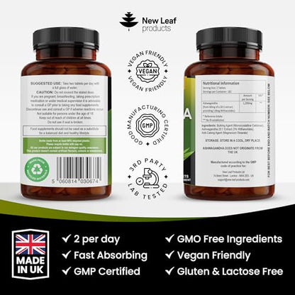 Ashwagandha 1200mg - 365 Vegan Tablets Pure High Strength Ashwagandha Root - Maple Wellness Supplements