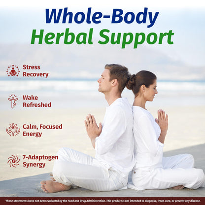 Ashwagandha Complex Adrenal Support Supplement for Stress Relief, Cortisol Balance, Energy & Focus, Mood Support, 35% Withanolides, 60 Vegan Capsules - Maple Wellness Supplements