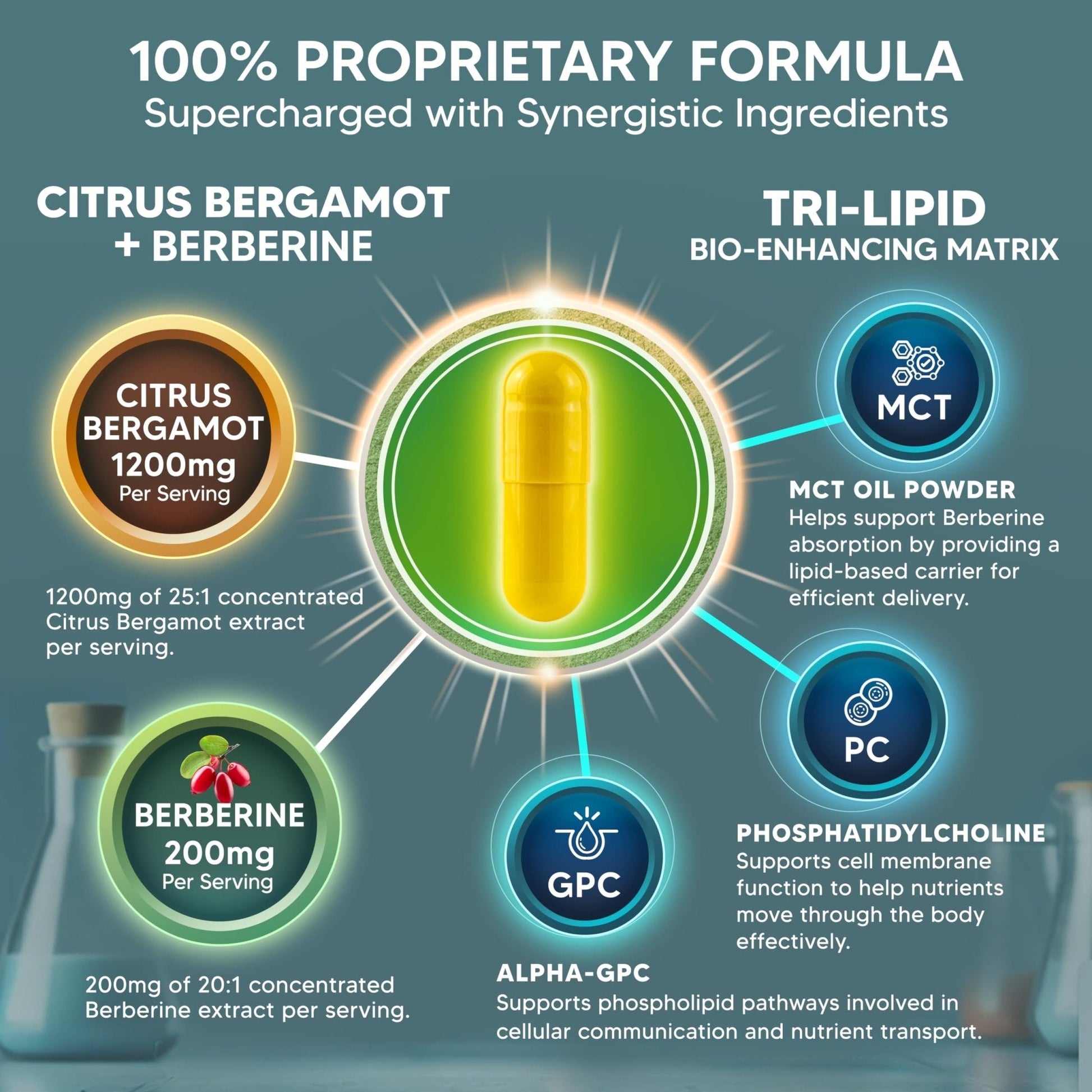 aSquared Nutrition Citrus Bergamot with Berberine Supplement - 1400mg Per Serving Max Strength Complex - 120 Capsules - Supports Cardiovascular Health - Maple Wellness Supplements