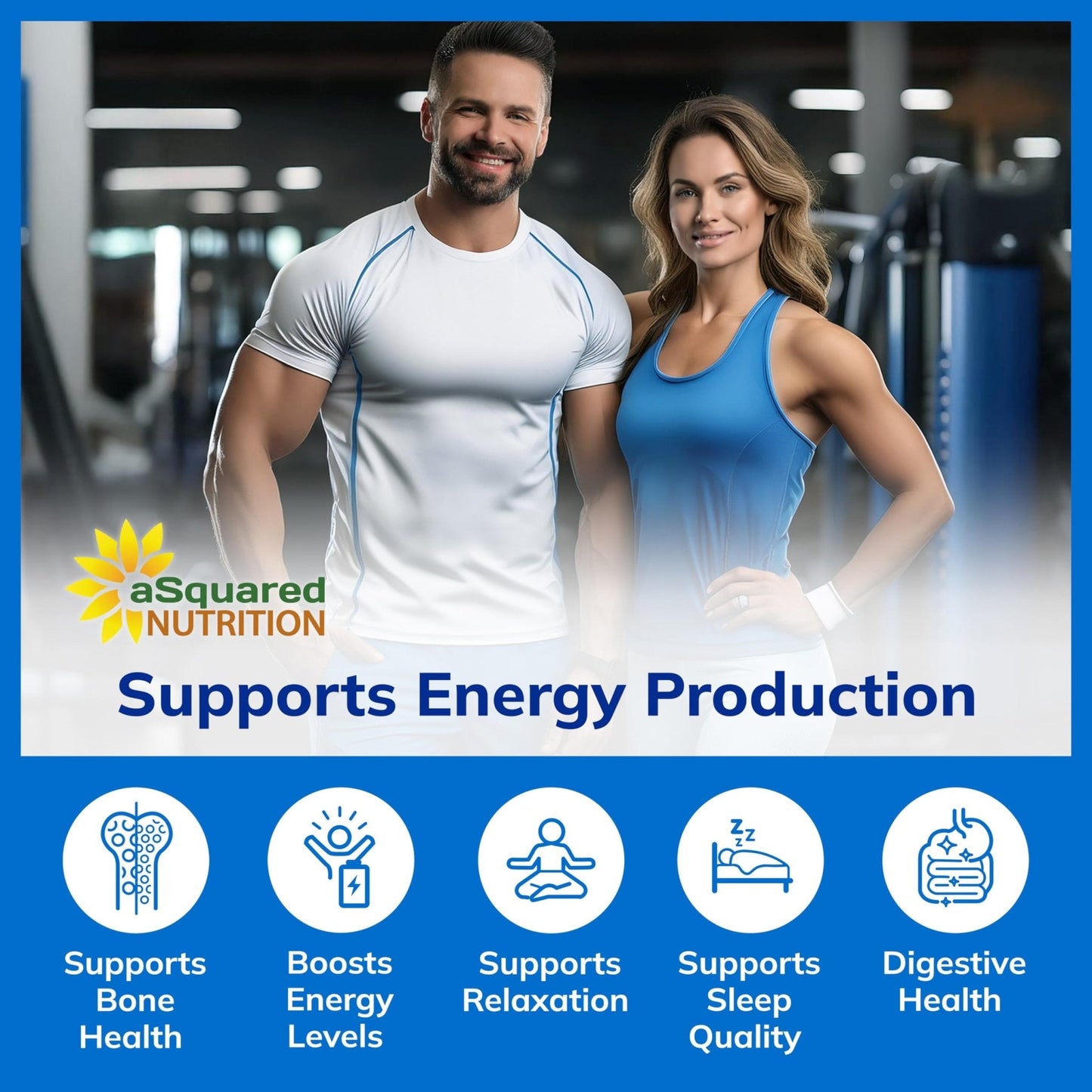 aSquared Nutrition Magnesium Glycinate 400mg - 180 Tablets - Max Strength Magnesium Bisglycinate Supplement -Maximum Bioavailability & Absorption-Non-GMO - Maple Wellness Supplements