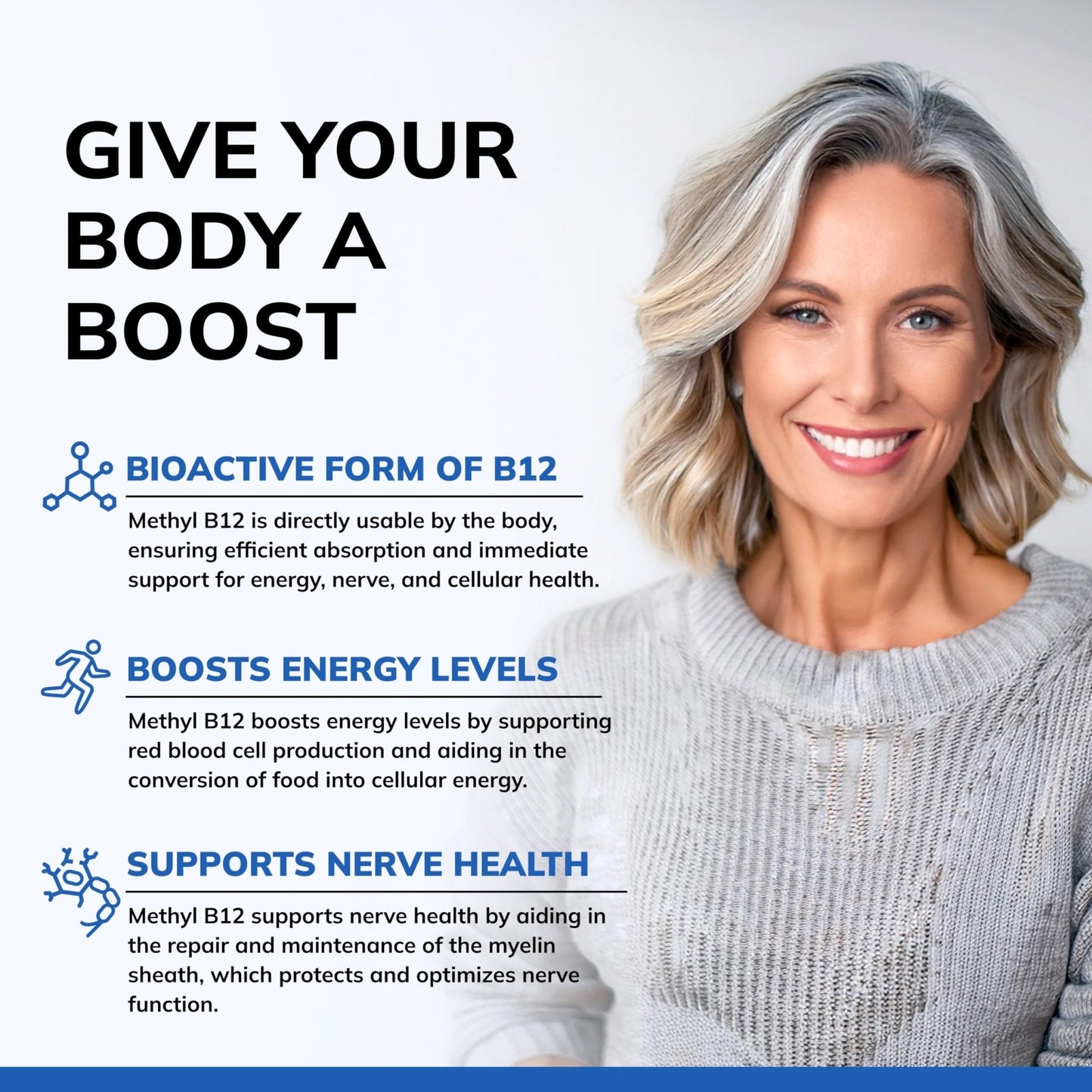 aSquared Nutrition Vitamin B12-5000 MCG Supplement with Methylcobalamin (Methyl B-12) - Max Strength Vitamin B 12 Support to Help Boost Natural Energy, - Maple Wellness Supplements