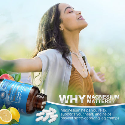 ASSR Triple Magnesium Complex – 300mg Magnesium Supplement with Glycinate, Malate & Citrate – Supports Relaxation, Muscle & Nerve Function - Maple Wellness Supplements