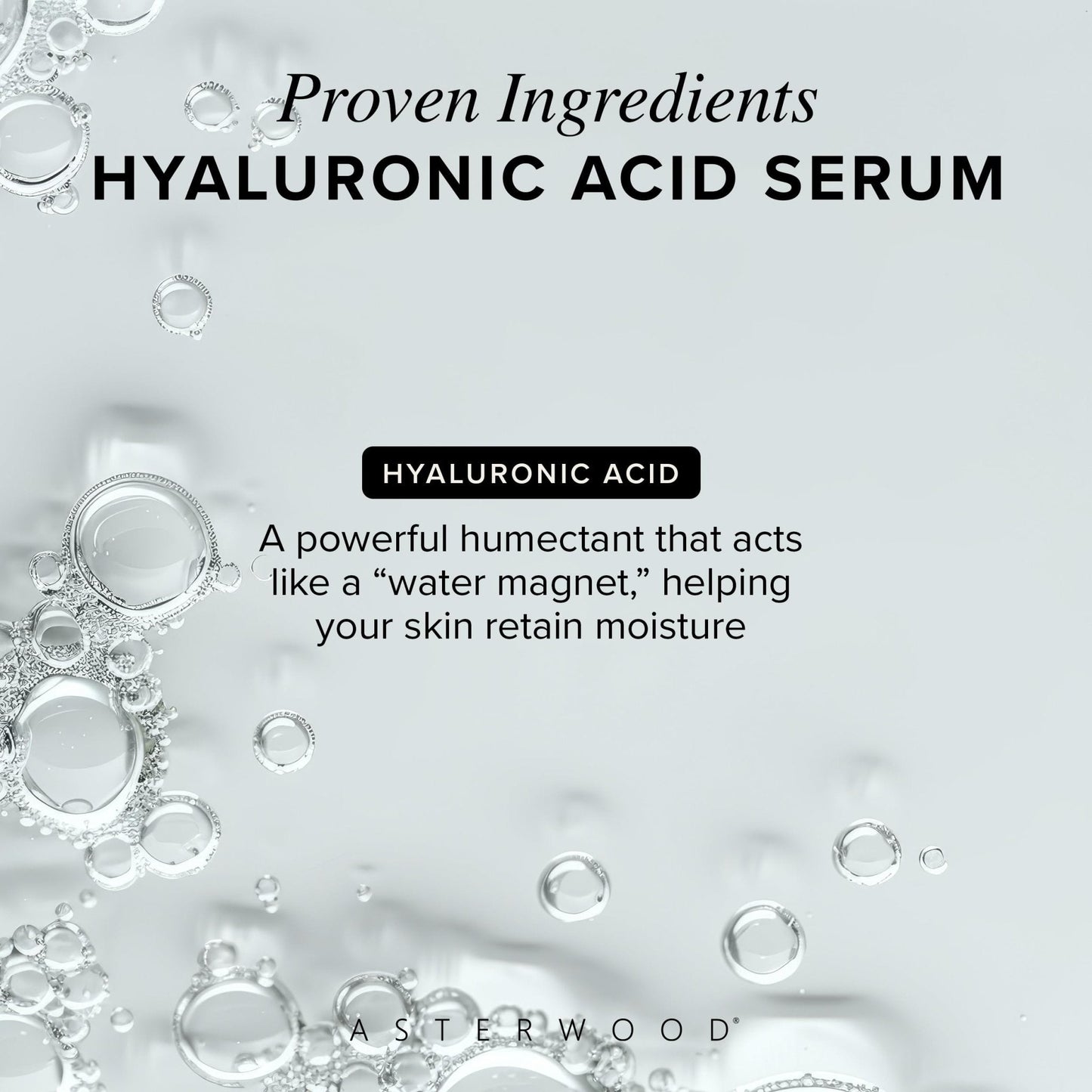 Asterwood Hyaluronic Acid Serum for Face - Plumping, Anti-Aging, Hydrating - Fragrance-Free - 1 Fl Oz - Maple Wellness Supplements