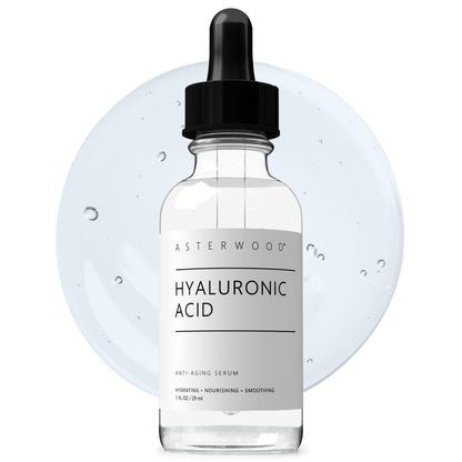 Asterwood Hyaluronic Acid Serum for Face - Plumping, Anti-Aging, Hydrating - Fragrance-Free - 1 Fl Oz - Maple Wellness Supplements
