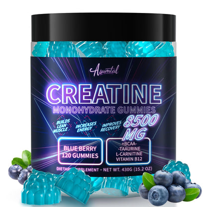 Asumtal Creatine Monohydrate Gummies Complex 8500 MG for Men & Women, Creatine Monohydrate Supplement for Muscle Growth, Strength & Energy Support - Maple Wellness Supplements
