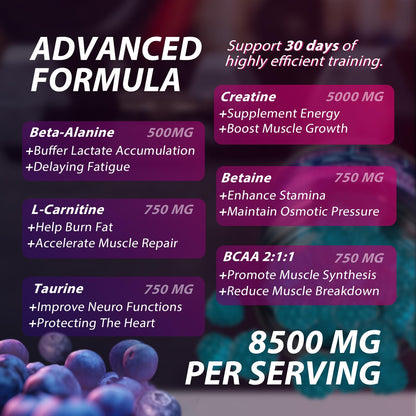 Asumtal Creatine Monohydrate Gummies Complex 8500 MG for Men & Women, Creatine Monohydrate Supplement for Muscle Growth, Strength & Energy Support - Maple Wellness Supplements