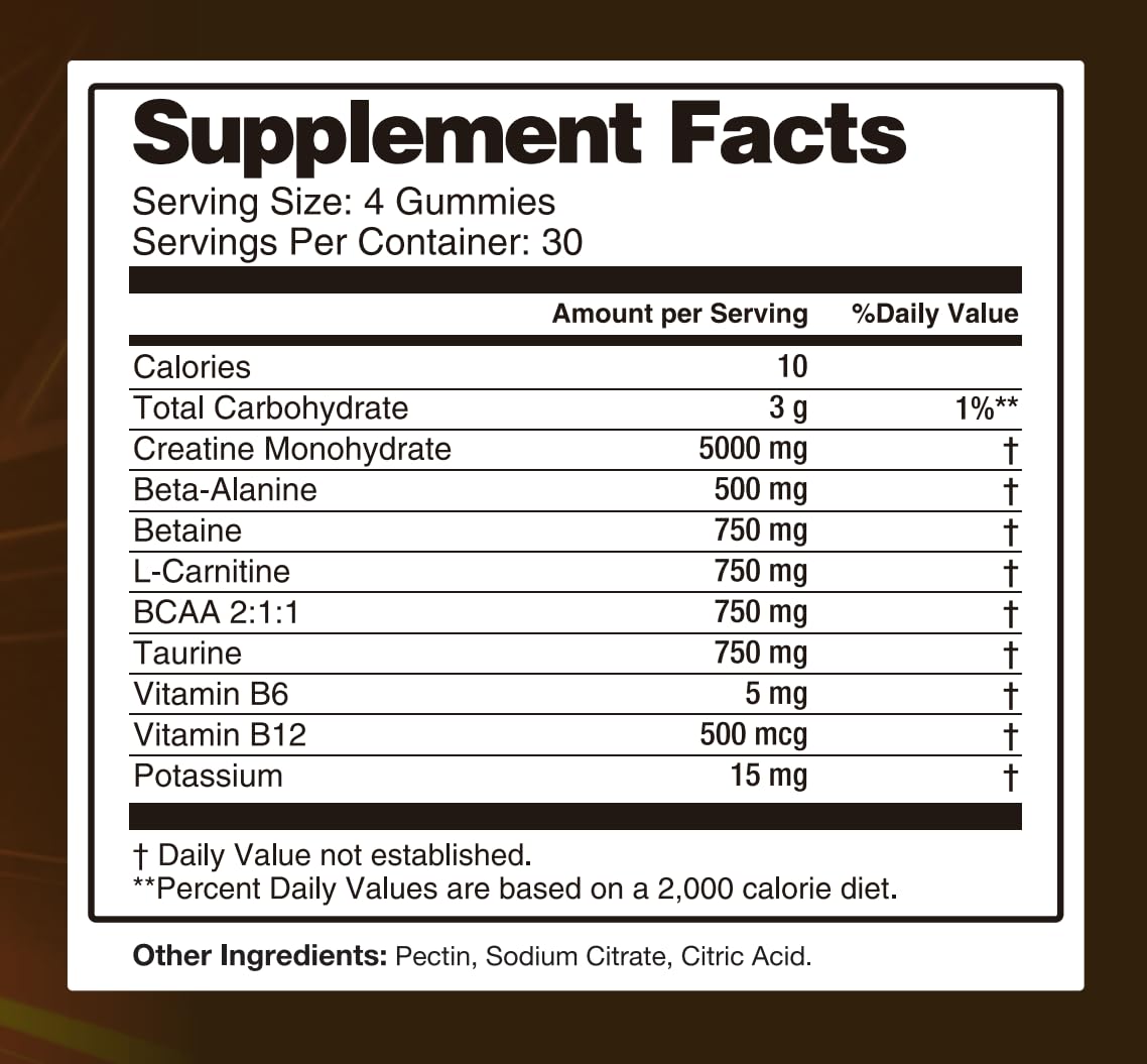 Asumtal Creatine Monohydrate Gummies for Men & Women, Creatine Monohydrate Supplement for Muscle Growth, Strength & Energy Support - Maple Wellness Supplements