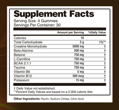 Asumtal Creatine Monohydrate Gummies for Men & Women, Creatine Monohydrate Supplement for Muscle Growth, Strength & Energy Support - Maple Wellness Supplements