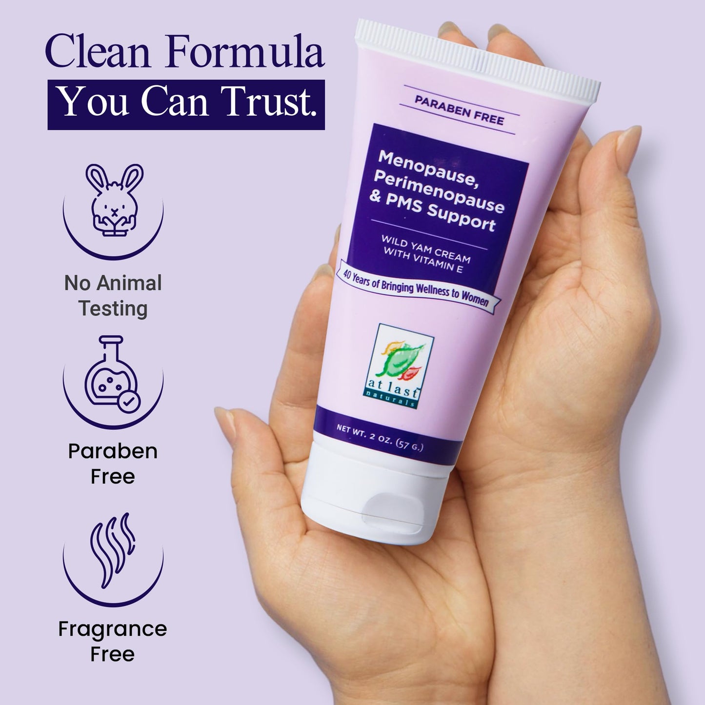 At Last Naturals Wild Yam Cream Hormone Balance for Women Menopause PMS Relief with Vitamin E Helps Smooth Dry Skin Reduce Hot Flashes and Promotes Well Being (2 oz 1 Packs) - Maple Wellness Supplements