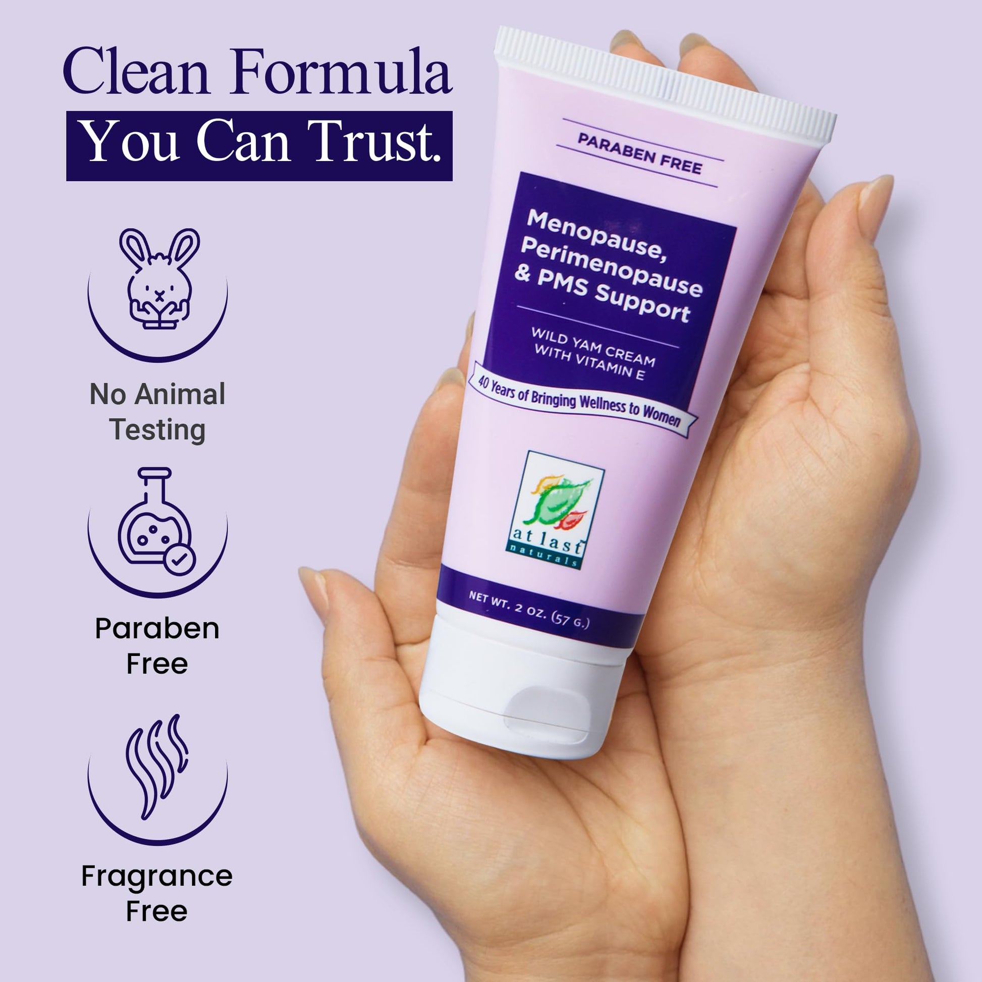 At Last Naturals Wild Yam Cream Hormone Balance for Women Menopause PMS Relief with Vitamin E Helps Smooth Dry Skin Reduce Hot Flashes and Promotes Well Being (2 oz 1 Packs) - Maple Wellness Supplements