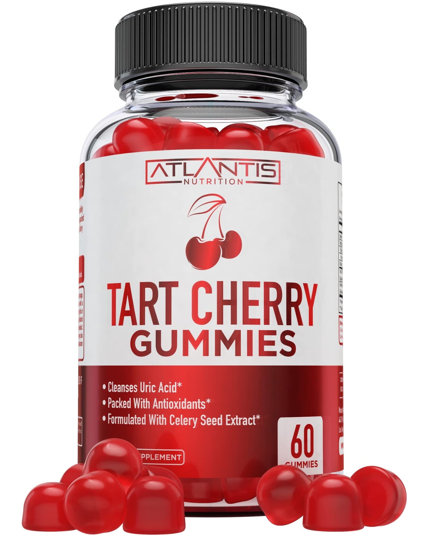 Atlantis Nutrition Tart Cherry Gummies with Celery Seed Extract - Advanced Uric Acid Cleanse for Immediate Relief | Joint Relief & Recovery - Maple Wellness Supplements