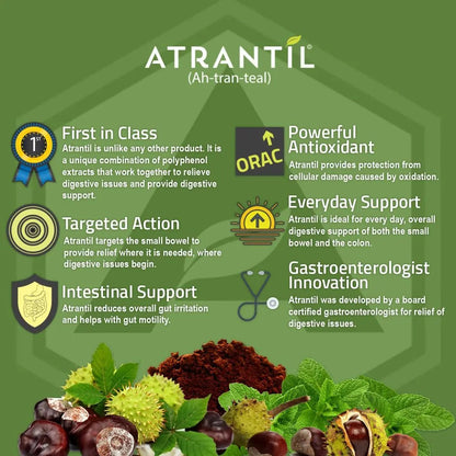 Atrantil 90 Capsules-Antioxidant Packed Polyphenol for Bloating and Gas Relief, Abdominal Discomfort, Constipation, Diarrhea, Postbiotic, Change in Bowel Habits and Everyday Digestive Health. - Maple Wellness Supplements
